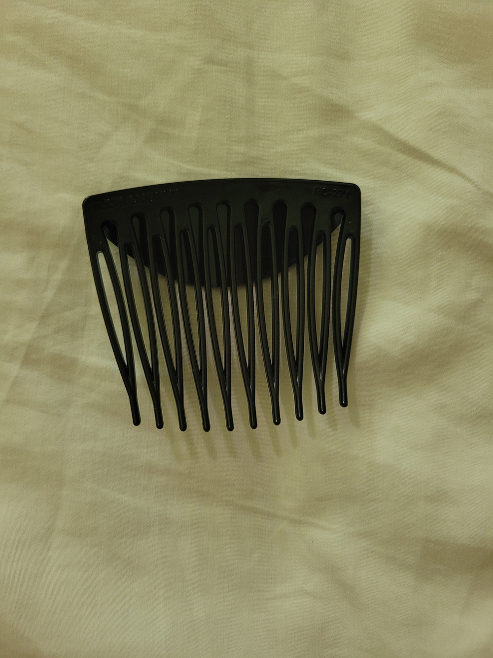 Hand-Painted Black Floral Hair Comb - Yellow Flower Accent - Picture 3 of 5